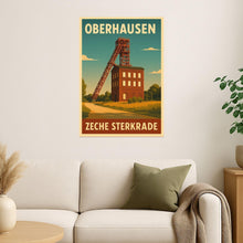Lade das Bild in den Galerie-Viewer, Zeche Sterkrade Oberhausen – Retro Poster im 70er-Look