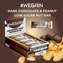 Lade das Bild in den Galerie-Viewer, #WEGAIN Dark Chocolate & Peanut Low Sugar Nut Bar 40g - Tray a 12 Riegel