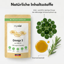 Lade das Bild in den Galerie-Viewer, Omega 3 Kapseln aus Algenöl - Vegan