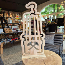 Lade das Bild in den Galerie-Viewer, Grubenlampe Holz XXL