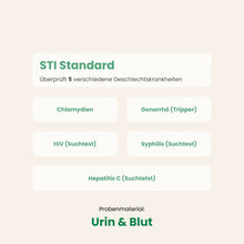 Lade das Bild in den Galerie-Viewer, STI Standard Heimtest - Geschlechtskrankheiten-Test