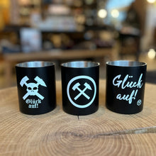 Lade das Bild in den Galerie-Viewer, Tasse Emaille schwarz Ruhrpottmotiv