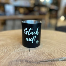 Lade das Bild in den Galerie-Viewer, Tasse Emaille schwarz Ruhrpottmotiv