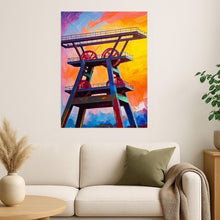 Lade das Bild in den Galerie-Viewer, Ruhrpott Förderturm in Öl - Premiumdruck
