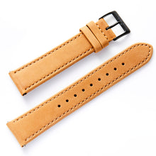 Lade das Bild in den Galerie-Viewer, Armbanduhr Heimaterde Schwarzes Ziffrnblatt / Silbernes Gehäuse / Braunes Leberarmband
