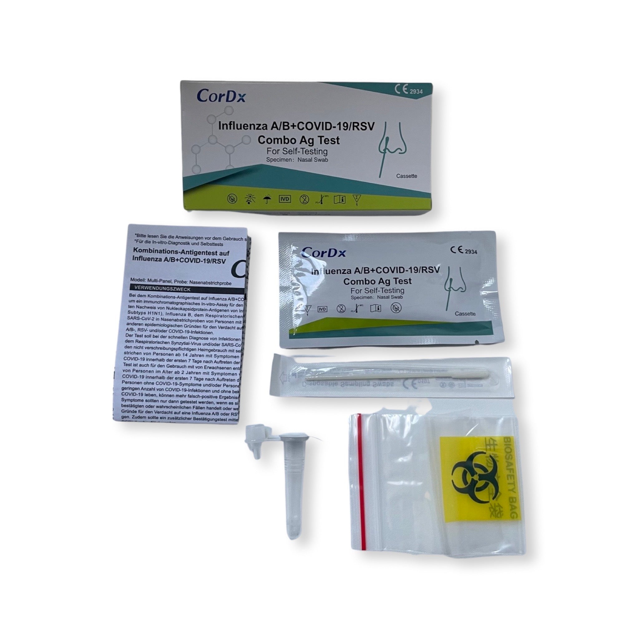 CorDx Influenza A/B+COVID-19/RSV Combo Ag Test